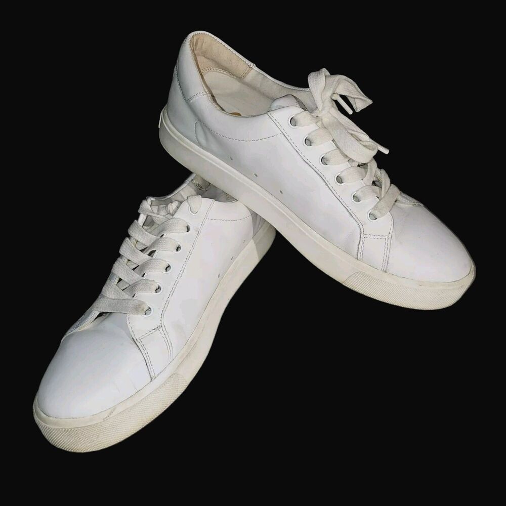 Sam Edelman ETHYL White Leather Lace-Up Sneakers Women's Size 9 1/2 M US 39.5 EU